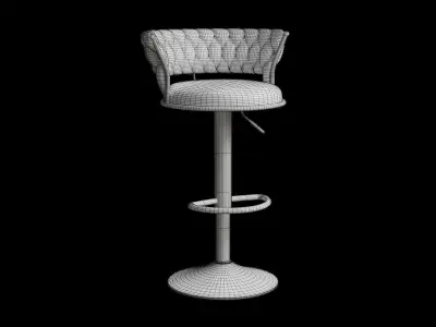 Vintage Swivel Adjustable Height Stool 3D model