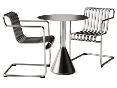 Palissade Cone Table and Armchair by Hay 3D model