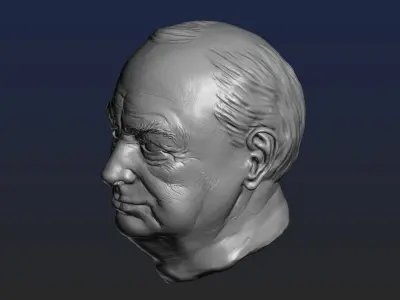 Churchill Head 3D print model purchase