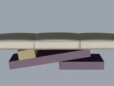 Herve van der Straeten - Jet Lag Banquette Bench Free 3D model