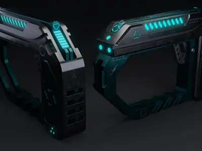 Sci-fi blaster  Free 3D model