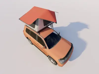 Vehicle Top Tent Model Low-poly 3D model