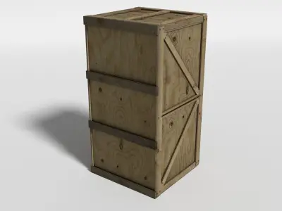 wooden crate Low-poly 3D model by Rosyaev