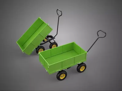 TIPPING LEAF BAG GARDEN TROLLEY CART WHEELBARROW TRAILER WAGON 4 3D model