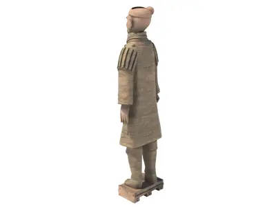 Terracotta Warriors statue 2 Low-poly 3D model