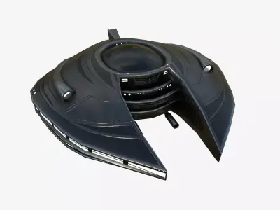 Alien Spaceship UFO D03 Dark Steel - Sci Fi Spacecraft Design Low-poly 3D model
