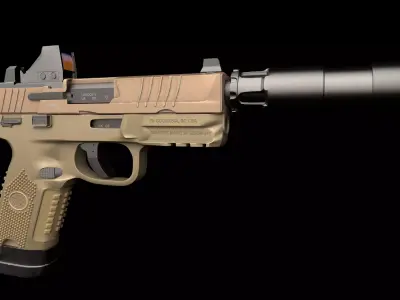 FN502 Gun Model 3D model