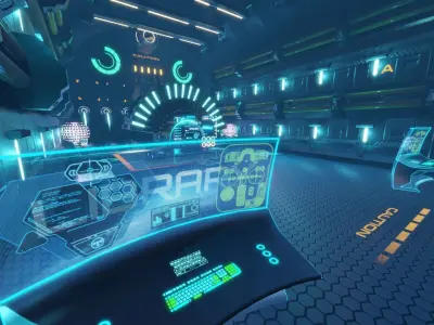 Futuristic Sci-Fi Generator Room Low-poly 3D model