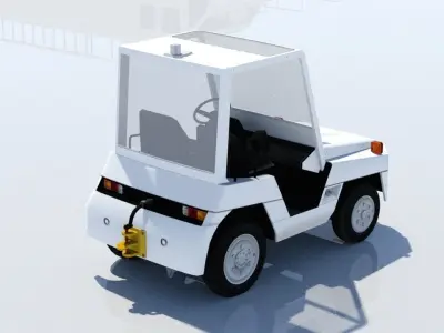Toyota TD25 Small Tractor airport Tug Low Poly Low-poly 3D model