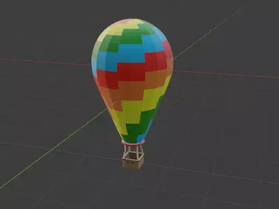 Low Poly Hot Air Balloon Low-poly 3D model buy