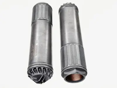 OSS  Suppressor HX-QD 5x56 - game ready 3D model Low-poly 3D model