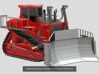 Hydraulic bulldozer tracked construction site vehicles 3D Model Pack