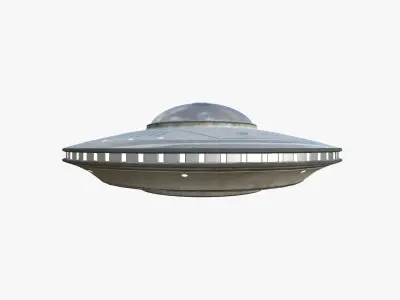 Alien Spaceship UFO B09 Full White - Sci Fi Spacecraft Design Low-poly 3D model