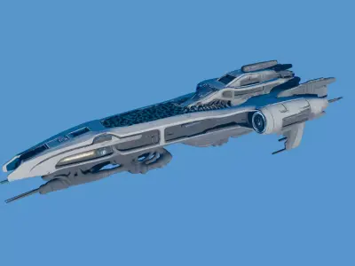 Futuristic Sci-Fi Starfighter Spaceship 3D model