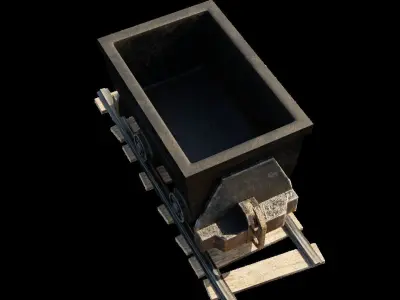 PBR Smooth Surface Minecart Model 3D model