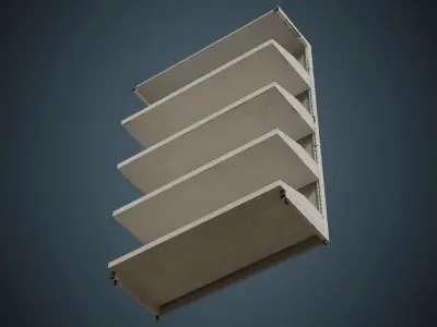 Medical Shelf 1B Low-poly 3D model