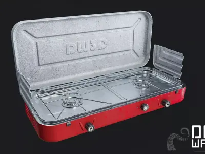 Portable Grill - PBR Game Ready Low-poly 3D model