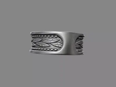Ornate Floral Greek wedding band ring  3D print model