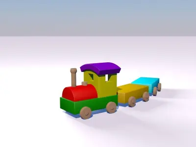 Wood Train Toy 3D print model