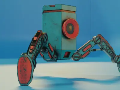 Toon Bot Low-poly 3D model
