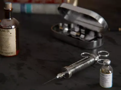 Old Syringe 3d Scene 3D model