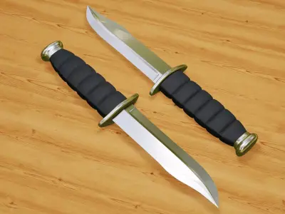 Combat Knife 3D model 2