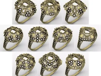 RN 01 TO 50 STONE RINGS COMPETE LOT  3D print model