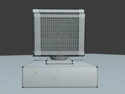 Old computer pc desktop and keyboard Low-poly 3D model Low-poly 3D model