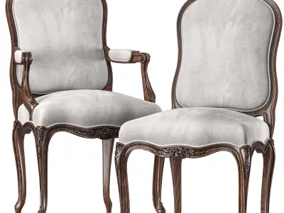 benjamin randolph french round table and chair  art 732 3D model