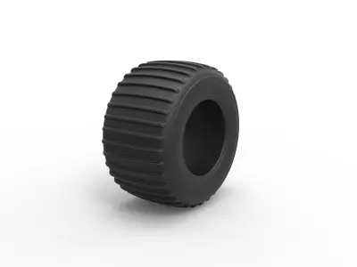 Dune buggy rear tire 13 Scale 1 to 25 3D print model