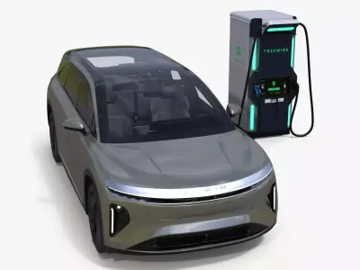 Lucid Gravity Electric SUV with Ultrafast EV Boost Charger 3D model