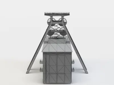 Shaft tower Low-poly 3D model