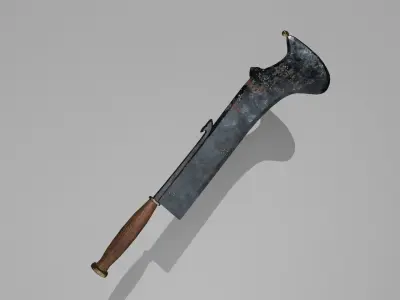 Unique battle-worn swords Low-poly 3D model