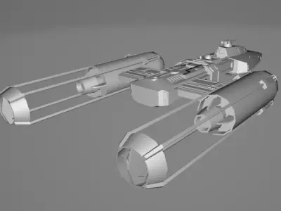 STAR WARS Rebel Y-Wing - Low Poly Game - FBX MODEL Low-poly 3D model