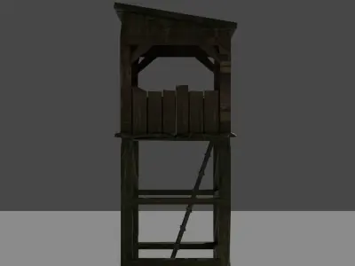 Small Wooden Watch Tower Free low-poly 3D model