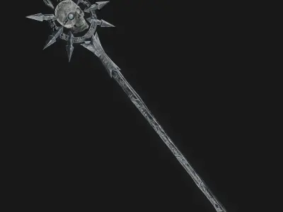 Necromancer Staff 01 Low-poly 3D model