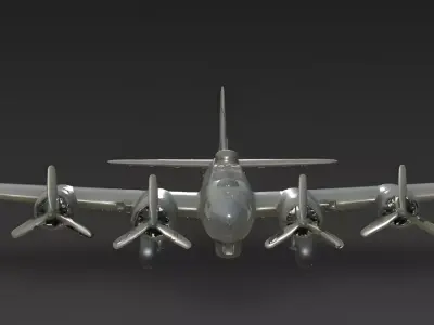 American B-17 Flying Fortress 3D Model Low-poly 3D model