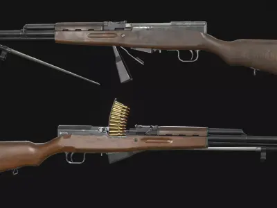 SKS - Type 56 Carbine - Game Asset Low-poly 3D model