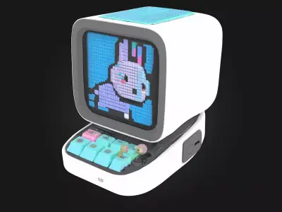 Pixel Bunny Monitor  Cute Meets Retro Pixel Aesthetics 3D model