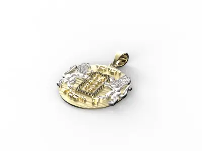 2 PART Ten Commandments Lion of Judah Pendant 3D print model