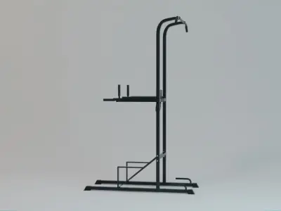 Dip and Pull up Station - Captain Chair - Gym Equipment 3D model