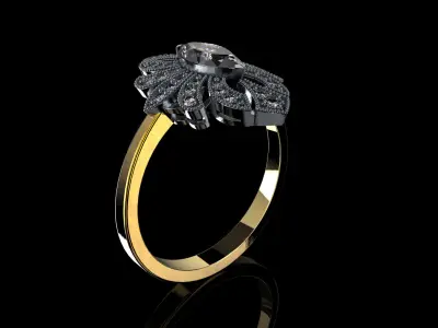 Vintage Ring with Marquise-Cut Gemstone 3D print model