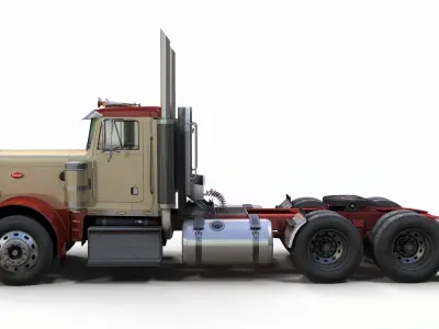Peterbilt 359 1980 truck Low-poly 3D model