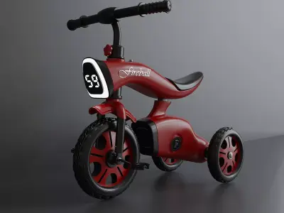 Childrens plastic tricycle 1 3D model