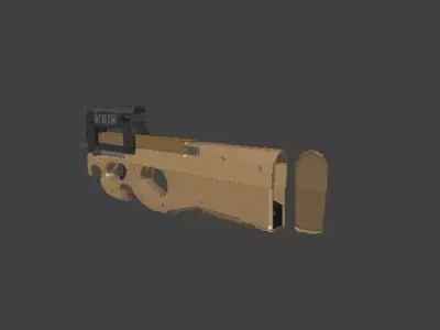 FN P90 Low Poly Game Ready Tactical SMG PBR Optimized Low-poly 3D model