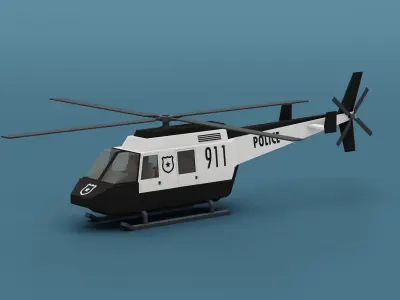 Stylized City 911 Helicopter  Low-poly 3D model