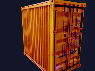 Vibrant Industrial Cargo Container 3D Model 3D model