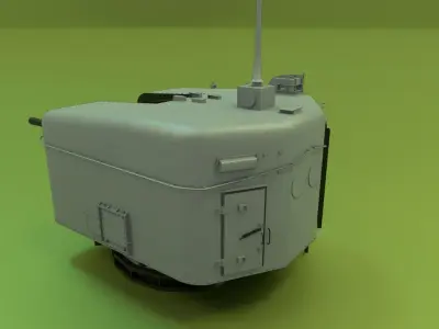 Twin gun Mark6 Turret Low-poly 3D model