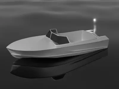 Boat or yacht on sea waves 3D model