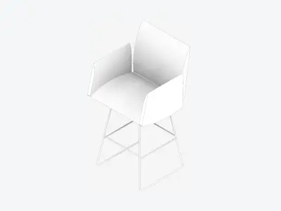 Chair - Contemporary - Armrests - Wire - Legs - Type 2 Low-poly 3D model
